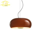 French Retro Amber/White Glass Pendant Light LED - Perfect for Living Room, Restaurant & Bar