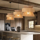 Vintage Wabi Sabi Hemp Rope Chandelier Pendant Light for Cafe and Dining Room by Ljojo