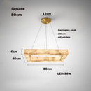 Alabaster Square Marble Chandelier Lighting Pendant by Ljojo Spanish Natural Marble Dining Room