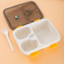Ljojo 3-Grid Bento Box with Spoon | Microwaveable Lunch Container & Tableware
