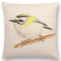 Birds Painting Cushion Cover - Ljojo Collection: Robin, Titmouse, Toucan, Sparrow, Firecrest, Cardinal, Bullfinch