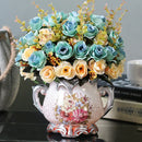 Ljojo™ Ceramic Vase & Flower Arrangement Set - Home Decor Crafts
