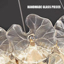 Ljojo Luxury Lotus Leaf Glass Chandelier LED Light Fixture