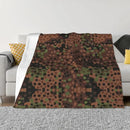 Ljojo Lightweight Erbsenmuster Camo Fleece Blanket for Bedroom and Sofa