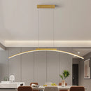 LED Pendant Lamp Minimalist Curve Hanging Light Adjustable Height for Kitchen Dining Room by Ljojo