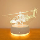 Ljojo 3D Helicopter Night Light Mini Tabletop Ambient Decor for Bedroom - Creative Room Decoration
