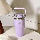 Ljojo 20oz Double Drink Thermos Cup - Vacuum Insulated Thermal Bottle Straw Water Cup