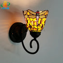 Dragonfly Tiffany Style Small Wall Lamp: Hand-welded Stained Glass Lighting by Ljojo