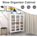 Ljojo™ 5-Tier Metal Shoe Storage Cabinet with 3 Doors - Closet Organizer