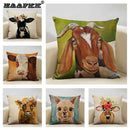 Ljojo Linen Farm Animals Cushion Cover 45x45CM - High-quality Bedroom Decor