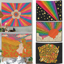 Boho Sun Moon Phase Rainbow Tapestry by Ljojo - Bedroom Decor Bedspread