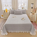 Ljojo Modal Lace Bed Cover with Star Embroidery, Summer Quilted Sheet
