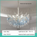 French Blue K9 Crystal Chandelier Pendant Light for Romantic Villa by Ljojo