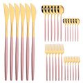 Ljojo Mint Gold Cutlery Set Stainless Steel Silverware Kitchen Tableware