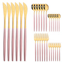 Ljojo Mint Gold Cutlery Set Stainless Steel Silverware Kitchen Tableware