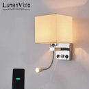 Ljojo LED Wall Lamps with Switch USB Reading Lights for Modern Home Decor