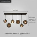 Modern Smoky Gray Glass Chandelier for Dining Kitchen Living Room Ljojo Nordic Pendant Light