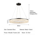 Ljojo Luxury LED Resin Pendant Light for Dining Room, Living Room, Bedroom
