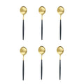Ljojo Matte Stainless Steel Teaspoon Set for Dessert, Coffee, Ice Cream - 6 Pcs