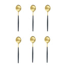 Ljojo Matte Stainless Steel Teaspoon Set for Dessert, Coffee, Ice Cream - 6 Pcs