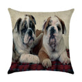 Cute Dog Watercolor Linen Cushion Cover 45*45cm - Ljojo