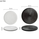 Ljojo Matte Ceramic Round Flat Plate for Molecular Cuisine and Dining