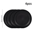 Ljojo 16pc Black PP Cutlery & Plate Set for Outdoor Camping and Parties