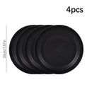 Ljojo 16pc Black PP Cutlery & Plate Set for Outdoor Camping and Parties