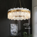 Ljojo Luxury Crystal Glass Chandelier Modern Gold Ring Pendant Lamps for Hotel Lobby Villa