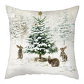 Christmas Deer & Rabbit Winter Pillow Case - Ljojo Home Decor Collection