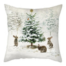 Christmas Deer & Rabbit Winter Pillow Case - Ljojo Home Decor Collection