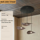 Ljojo Walnut Color Leaf Multi-head Chandelier Retro Style for Living Room & Restaurant