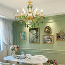 French Retro Copper Green Crystal Chandelier Pendant Light by Ljojo