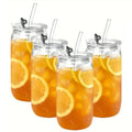 Ljojo 16oz Glass Tumblers with Lids & Straws - Set of 2