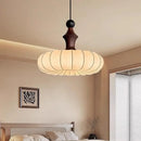 Ljojo Wabi-Sabi Retro Silk Pendant Lamp Wood Chandelier Home Decor Lighting