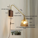 Ljojo LED Glass Copper Wall Sconce Modern Stair Light Fixtures for Home Decor