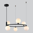 Nordic Glass Ball Ring Chandelier Pendant Lamp for Living Room by Ljojo