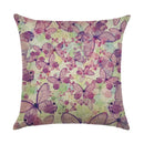 Ljojo Linen Butterfly Flower Sofa Cushion Cover 45*45 - Home Decor Printed Pillow Case