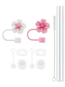 Ljojo 11Pcs Cup Accessories Set: Silicone Straw Stopper, Reusable Straw, Cleaning Brush - 40oz 30oz