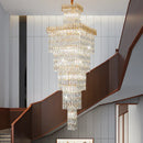 Ljojo Luxe Hollow Crystal Chandelier - Modern Long Staircase Villa Lighting