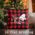 Ljojo Merry Christmas Patterned Cushion Covers for Sofa, Bedroom, Car - Pillow Cover