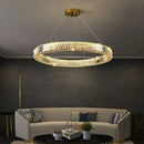 Crystal LED Chandelier with Remote Control for Villa Staircase | Ljojo Luxurious Hollow Design