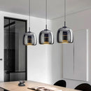 Nordic Smoke Gray Glass Chandelier Pendant Light for Bedroom Dining Room by Ljojo