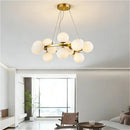 Ljojo Modern Round Metal LED Pendant Light Stylish Minimalist Chandelier for Home Decoration