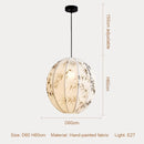 Bamboo Leaf Fabric Chandelier: Hand-Painted, Ancient Style Pendant Lamp for Bedroom & Dining Room by Ljojo