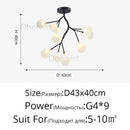 Ljojo Branch Firefly Ceiling Chandelier LED Hanging Lamp Modern Home Decor Nursery Design