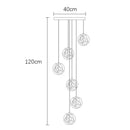 Glass Ball Pendant Chandelier LED Ceiling Lamp for Living Dining Room by Ljojo