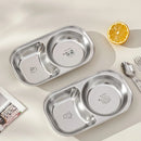 Ljojo Kids Stainless Steel Divided Food Plate with Cute Pattern