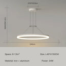 Modern Black LED Pendant Lamp Ring Chandelier Lighting Fixture by Ljojo for Living Room Kitchen Dining Bedroom