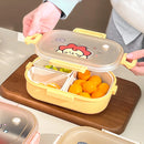 Ljojo 3-Compartment Portable Plastic Lunch Box for Kids - Microwave Safe